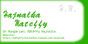 hajnalka mateffy business card