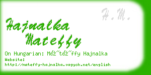 hajnalka mateffy business card